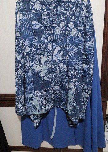 ELBİSE Lacivent Uzun Boy ETEKLİ Bohem Kadın  ikili takım - Görsel 11