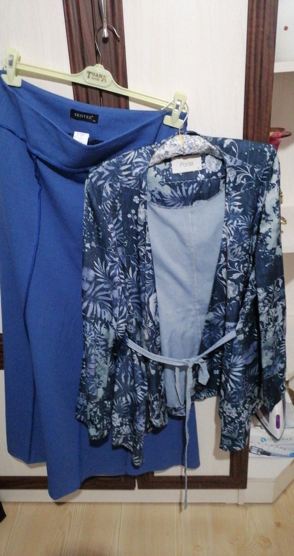 ELBİSE Lacivent Uzun Boy ETEKLİ Bohem Kadın  ikili takım - Görsel 4