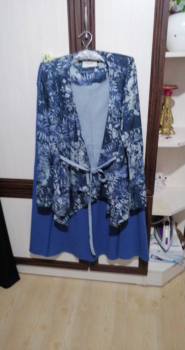 ELBİSE Lacivent Uzun Boy ETEKLİ Bohem Kadın  ikili takım - Görsel 2