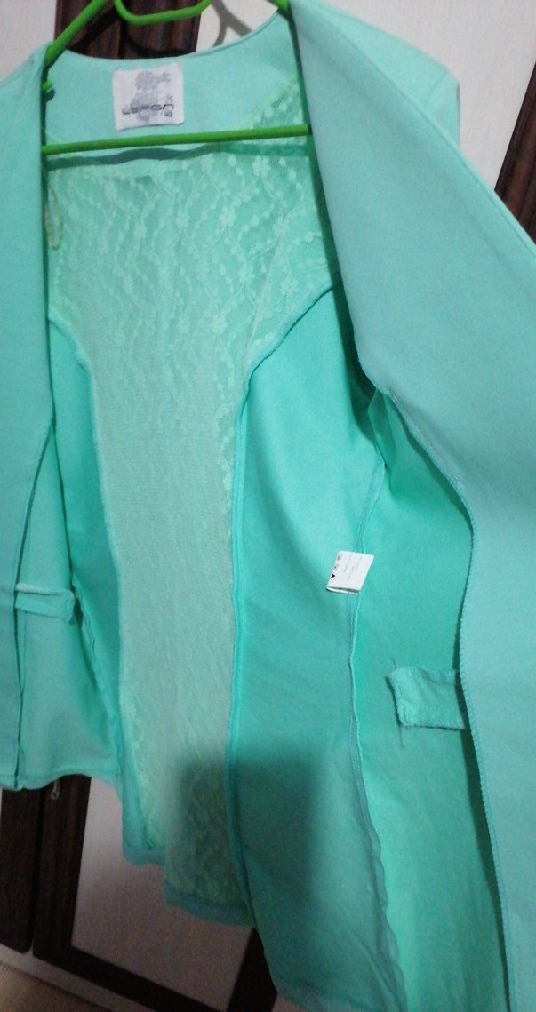 Turkuaz Düğmeli Kadın Blazer Ceket - Görsel 3