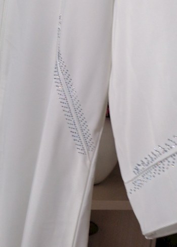 Beyaz Uzun Kadın Ferace - Görsel 6