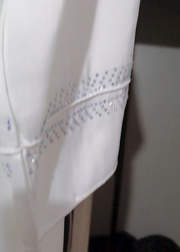 Beyaz Uzun Kadın Ferace - Görsel 2