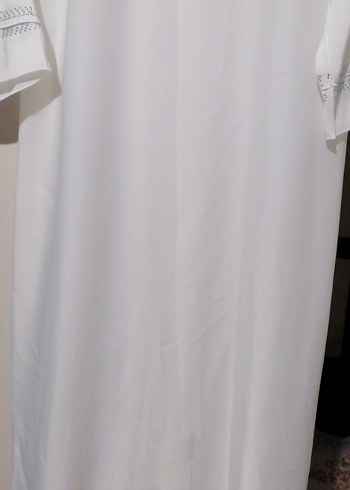 Beyaz Uzun Kadın Ferace - Görsel 10