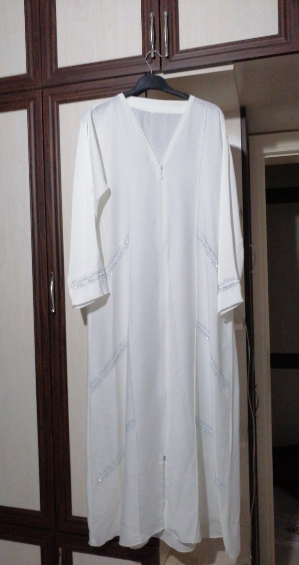 Beyaz Uzun Kadın Ferace - Görsel 3