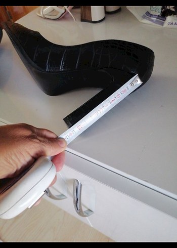 Klasik Siyah Deri Yılan Baskılı Stiletto - Görsel 6