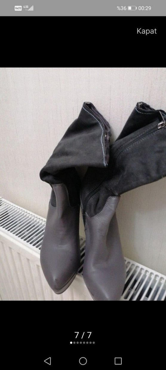 Gri Deri  Çizme - Görsel 4