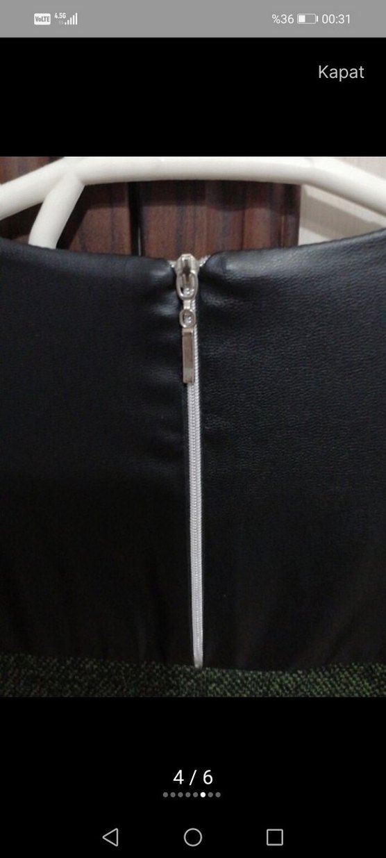 Uzun Kollu Yeşil Triko Tunik - Görsel 4