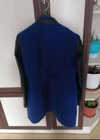 Mavi Deri Detaylı kadın ceket - Görsel 5