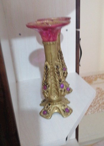 Altın Renkli Parlak Mumluk Çift Set - Görsel 5