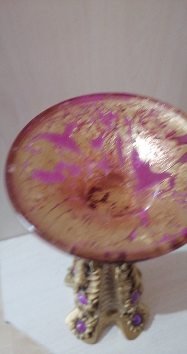 Altın Renkli Parlak Mumluk Çift Set - Görsel 2