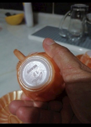 Turuncu Cam 6'lı Fincan Takımı - Görsel 4