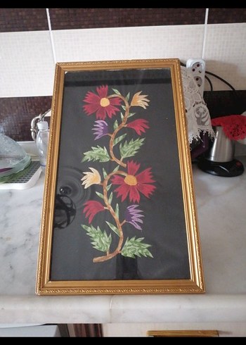 Çerçeveli Çok Renkli Çiçekli Tablo - Görsel 2