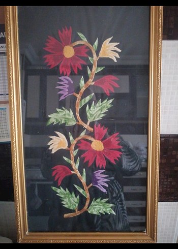 Çerçeveli Çok Renkli Çiçekli Tablo - Görsel 3