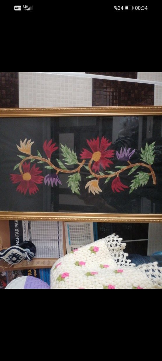 Çerçeveli Çok Renkli Çiçekli Tablo - Görsel 5