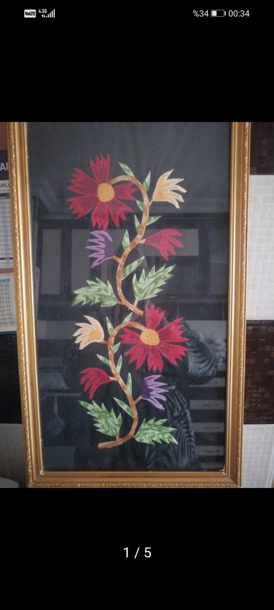 Çerçeveli Çok Renkli Çiçekli Tablo - Görsel 3