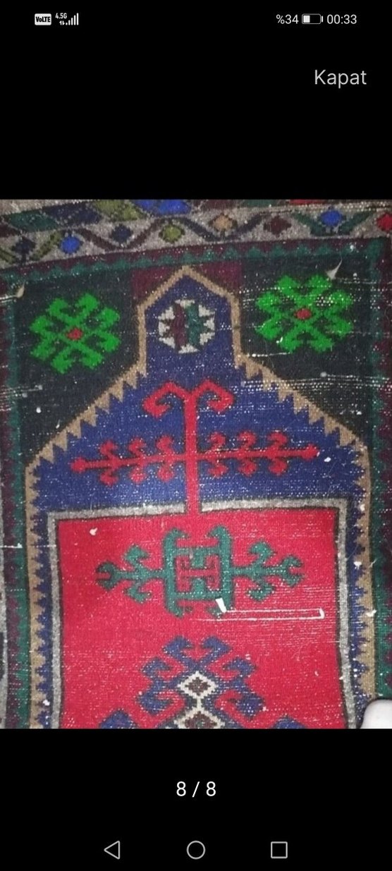 Nakışlı Çok Renkli Geleneksel Halı - Görsel 2