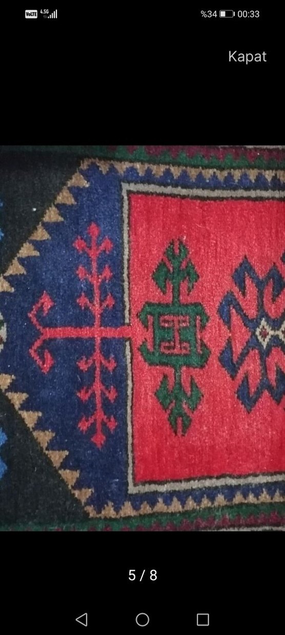 Nakışlı Çok Renkli Geleneksel Halı - Görsel 3