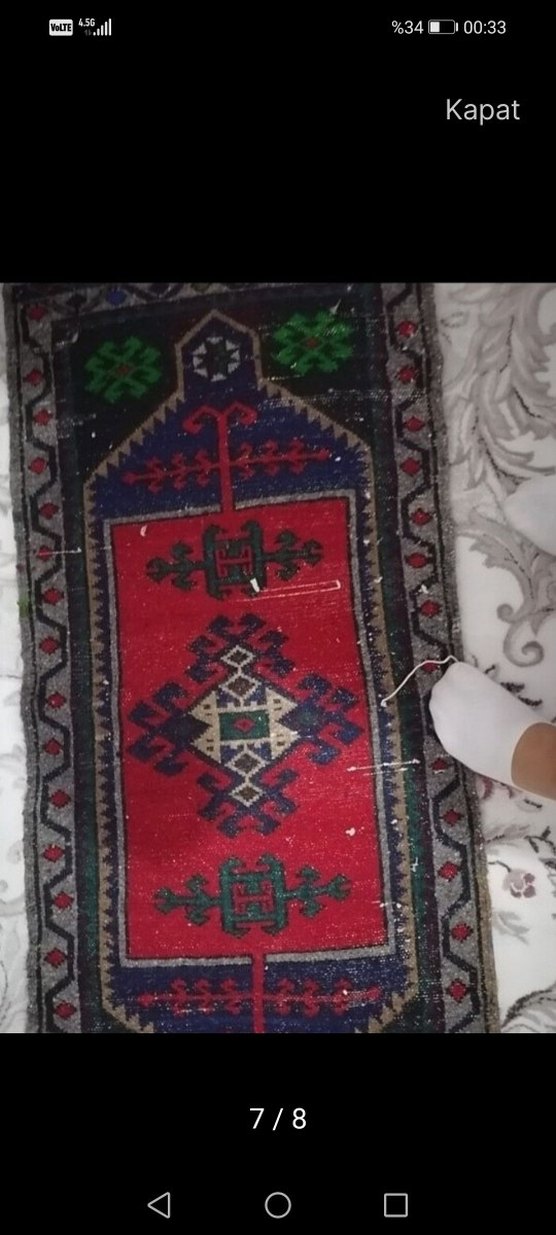 Nakışlı Çok Renkli Geleneksel Halı - Görsel 4