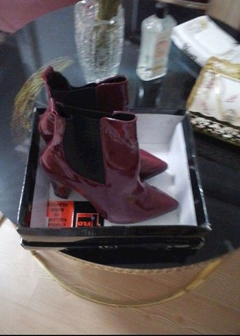 Bordo Rugan Stiletto Topuklu Kadın Bot - Görsel 7