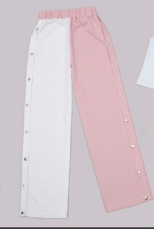 İki renk çıtçıtlı pantolon