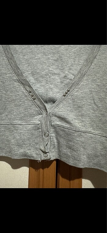 s Beden gri Renk Çıtçıtlı crop