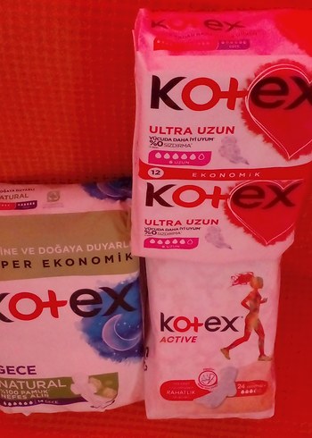 Kotex Ultra Uzun ve Doğal Ped Seti 3'lü