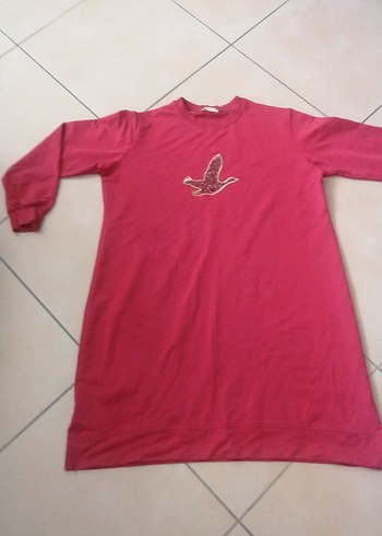 Bordo Baskılı Rahat Hamile Tunik boyu 92 cm i - Görsel 3