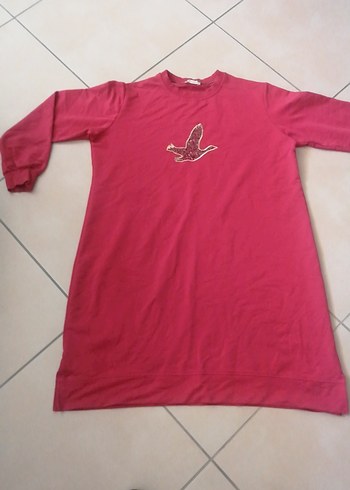 Bordo Baskılı Rahat Hamile Tunik boyu 92 cm i - Görsel 2