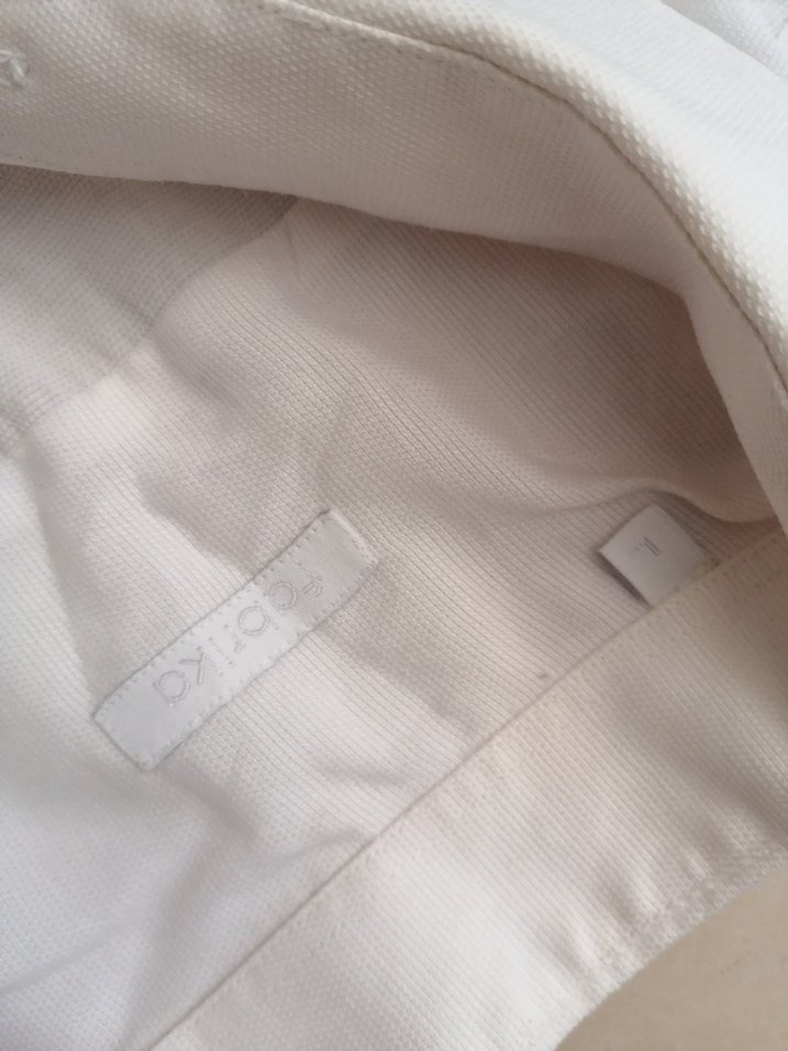 Beyaz uzun  Kollu Keten Erkek Gömlek - Görsel 5