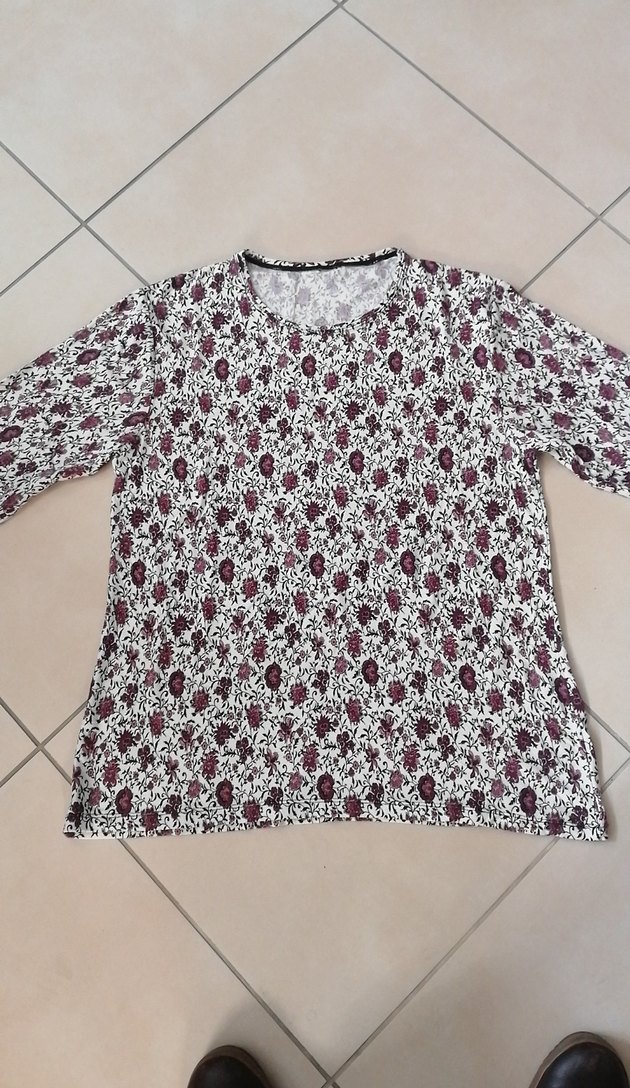 Bordo Desenli Uzun Kollu Kadın Bluz - Görsel 2