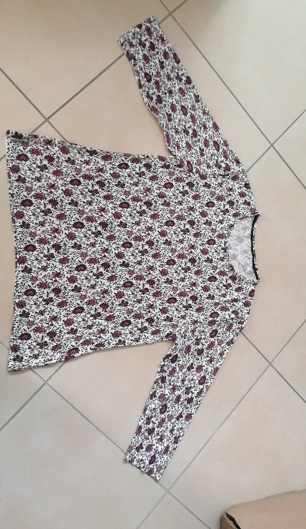 Bordo Desenli Uzun Kollu Kadın Bluz - Görsel 4