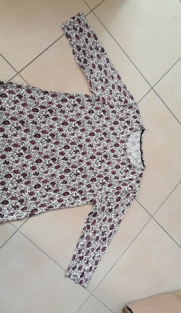 Bordo Desenli Uzun Kollu Kadın Bluz - Görsel 3