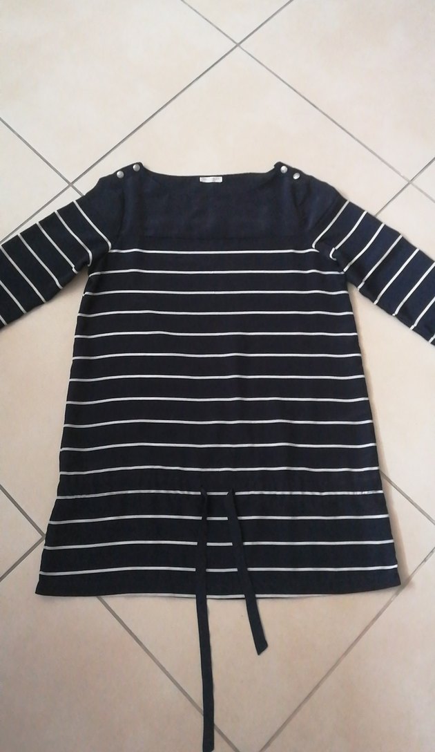 Düğmeli Siyah Çizgili Hamile Triko - Görsel 3