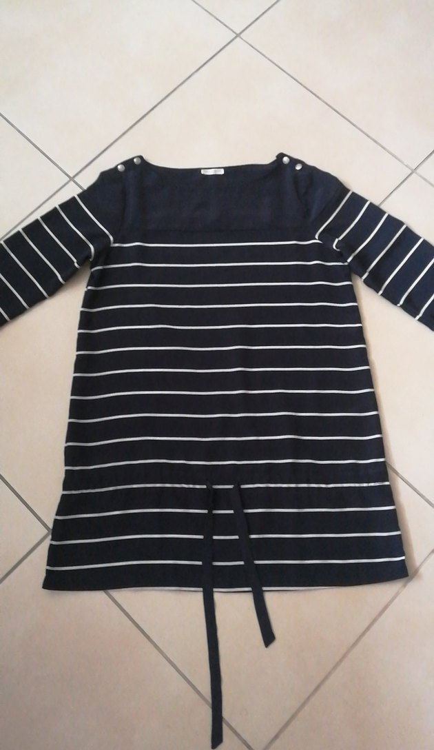 Düğmeli Siyah Çizgili Hamile Triko - Görsel 2