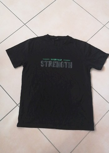 Siyah Baskılı Kısa Kollu Erkek Tişört - Görsel 2