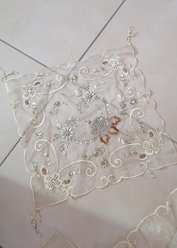 Bej Nakışlı Bohem Masa Örtüsü - Görsel 4