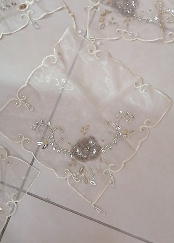 Bej Nakışlı Bohem Masa Örtüsü - Görsel 3