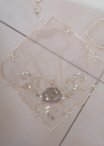 Bej Nakışlı Bohem Masa Örtüsü - Görsel 2