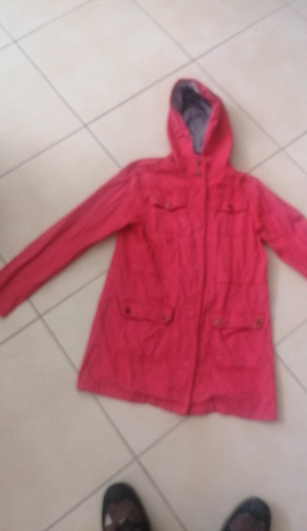 Kız Çocuk Pembe Kapüşonlu Düğmeli Yağmurluk kodu  Ü 140 - Görsel 3
