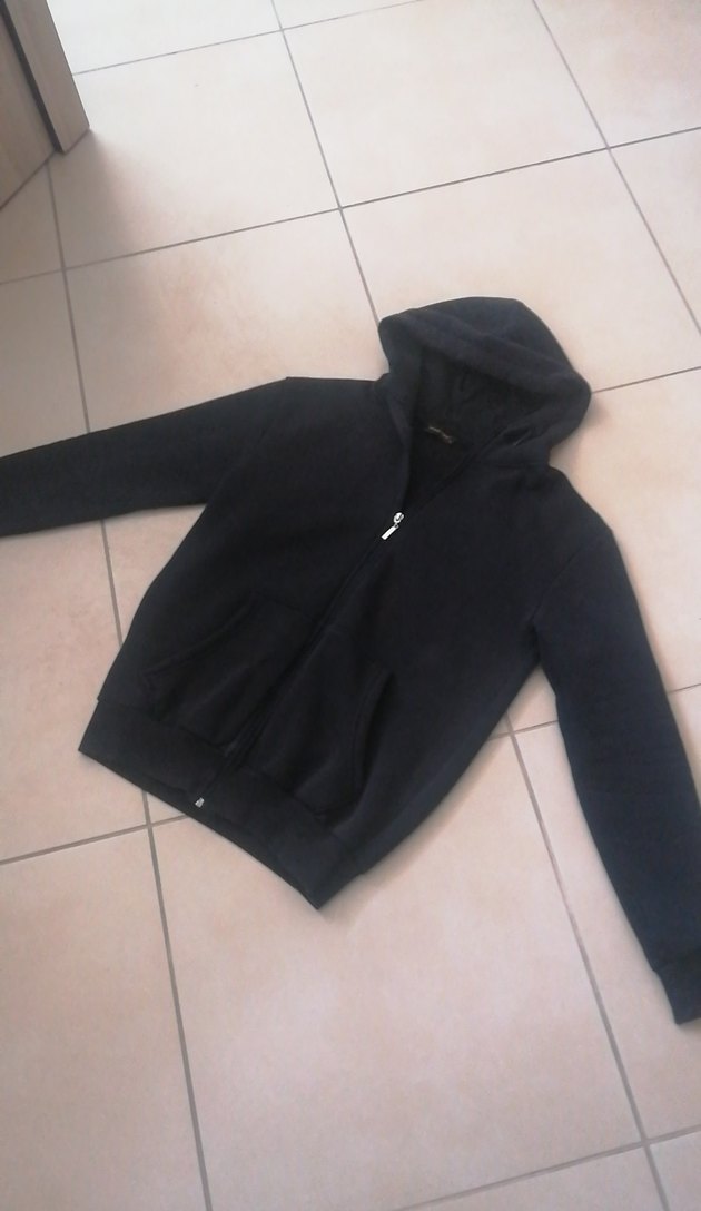 Erkek Siyah Kapüşonlu Fermuarlı Sweatshirt - Görsel 3