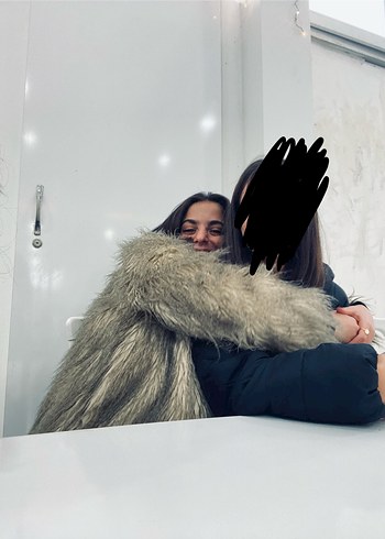 Zara Kahverengi Suni Kürk Midi Ceket