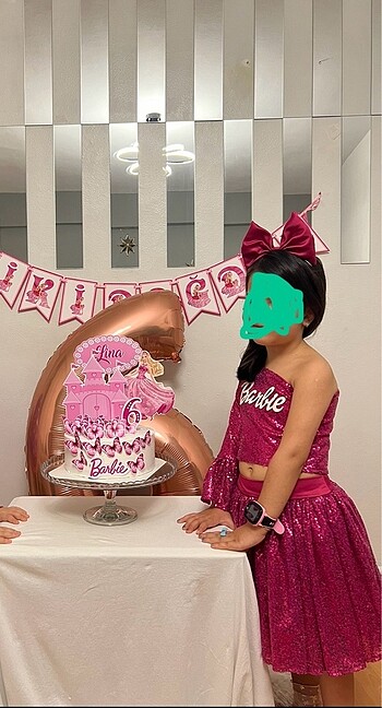 Barbie kostüm pul payet