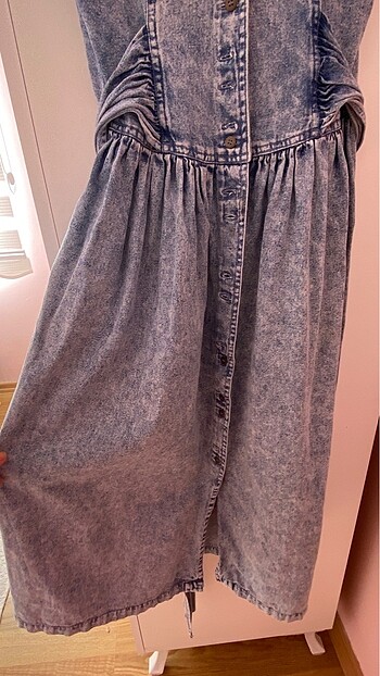 38 Beden Koton Denim Elbise