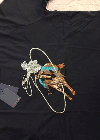 Diğer Lacivert Baskılı Erkek Tişörtü