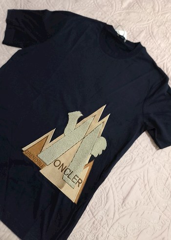 m Beden Moncler Baskılı Lacivert Erkek Tişört