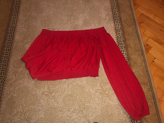 kırmızı crop - h&m
