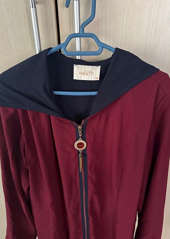 Bordo Uzun Kollu Kadın Uzun ferace tesettür - Görsel 3