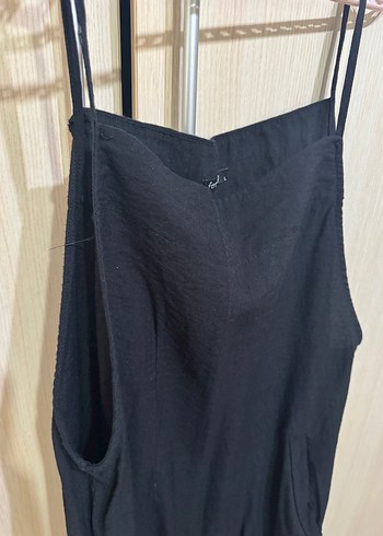 Kadın Siyah Uzun Askılı Tulum - Görsel 3