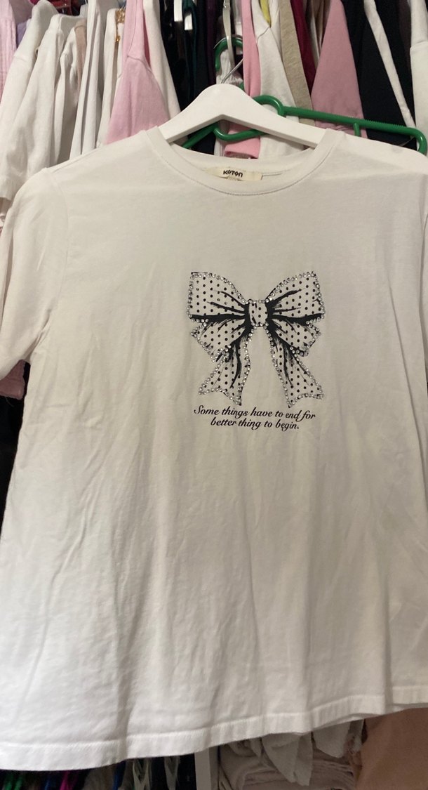 Kadın Beyaz Pamuklu Baskılı Tişört - Görsel 4