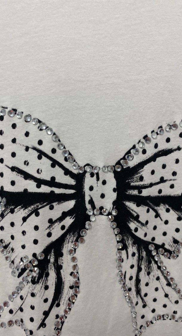 Kadın Beyaz Pamuklu Baskılı Tişört - Görsel 3